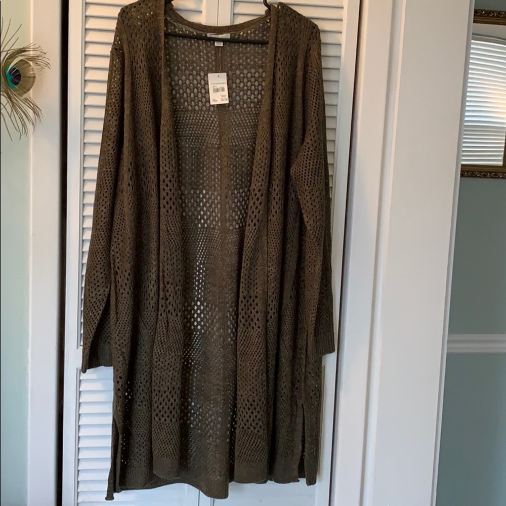 Open cardigan, olive green
